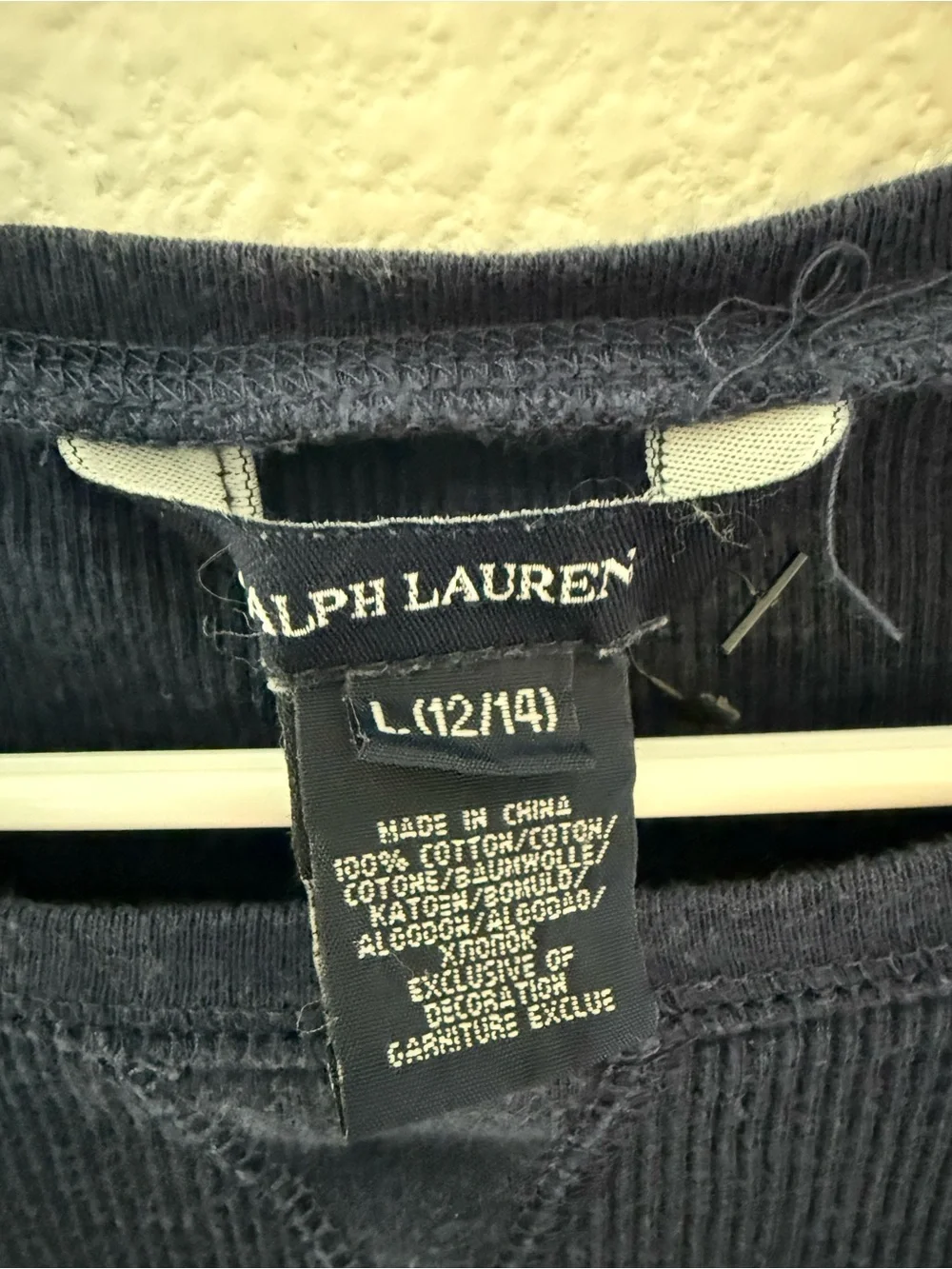 Ralph Lauren Navy Short-Sleeve Ruffle-Hem Dress Tee
